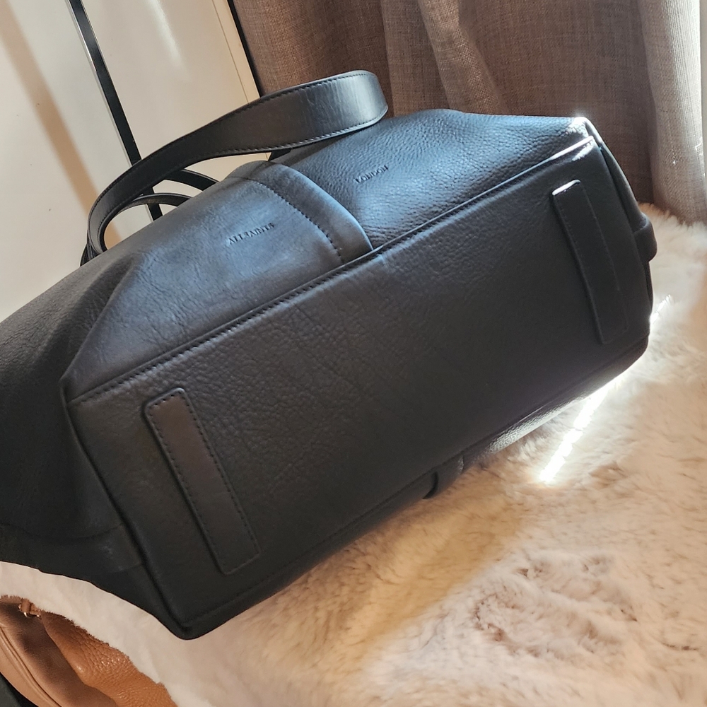 All Saints Black Leather Tote Bag - Picture 9 of 12